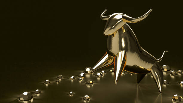 istock The gold bull on black background for business concept 3d rendering 1359662599