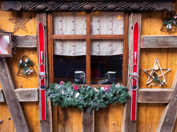Tipical Rustic Window chalet mountain