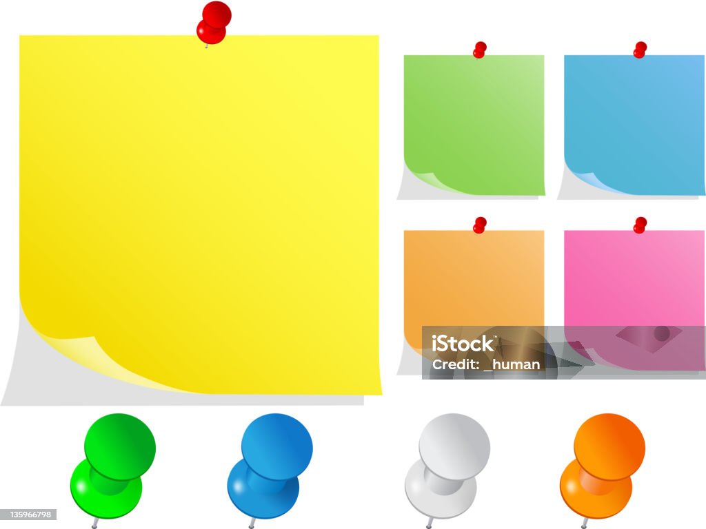2d Postit Note Postit Notes Stock Illustration - Download Image Now - Adhesive Note ...