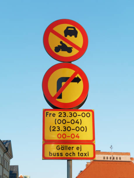 Swedish road sign (translate galler ej buss och taxi does not apply to buses and taxis)