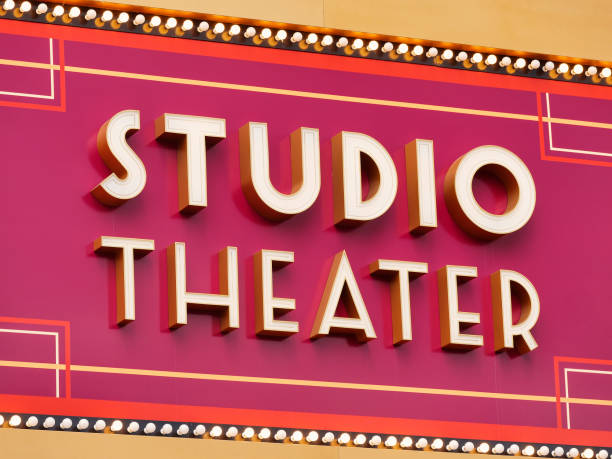 istock Studio theater billboard cinematography entertainment bulbs title text 1359669684