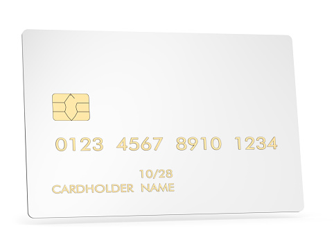 bank plastic credit card mockup isolated on white. 3d illustration