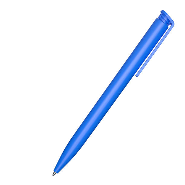 istock Blue Ballpoint Pen isolated on white background 1359670467
