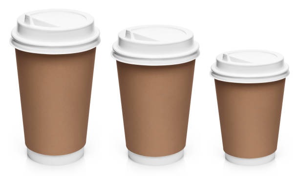 istock Set of coffee cups on white 1359672943