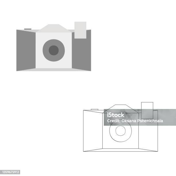 Front View Drawing Camera Two Cameras Front View Stock Illustration - Download Image Now - Box ...