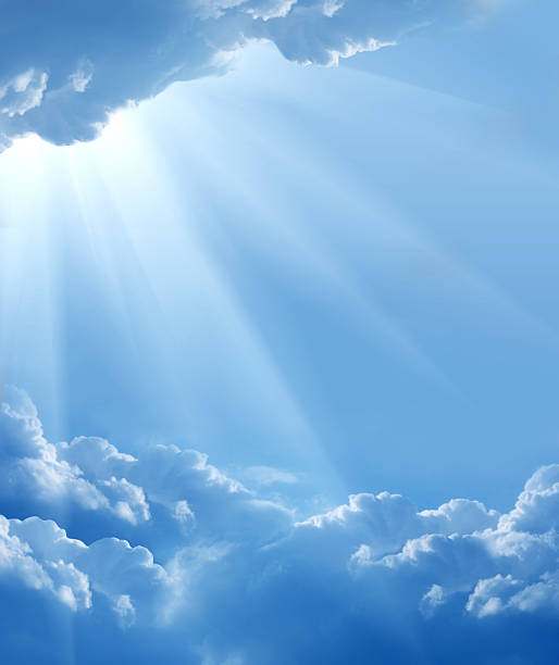 beautiful clouds blue sky with sun and beautiful clouds heaven clouds stock pictures, royalty-free photos & images