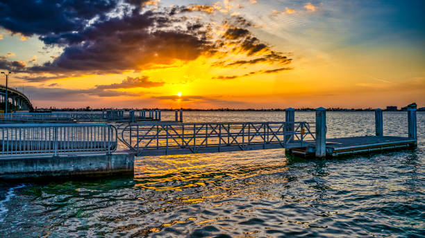 istock Sunset at the marina 1359678969