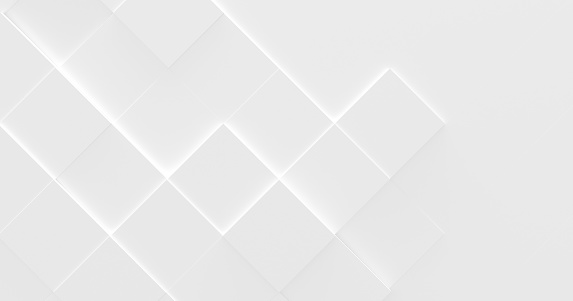 Glowing cubes - white business style background (3d illustration)