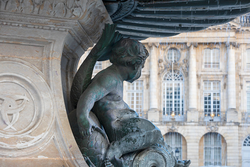 View to a fountain statue in Florence, Italy.