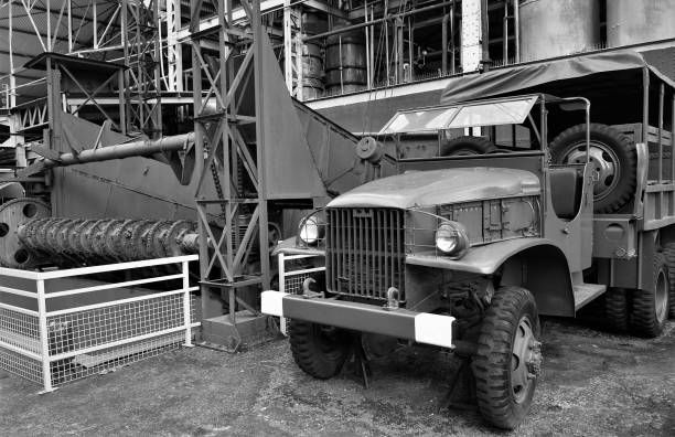istock Old factory with its old truck 1359687233