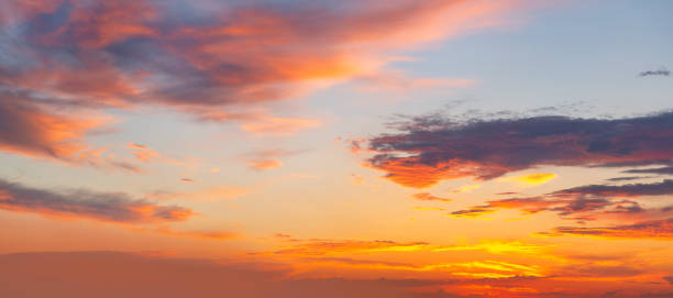 istock Beautiful sky at sunset with colorful clouds 1359688156