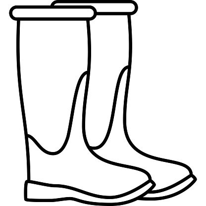 Rubber Boot Outline Icon Vector Stock Illustration - Download Image Now ...