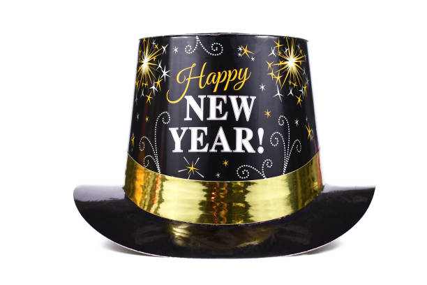 istock Black new year party paper top hat 1359697233