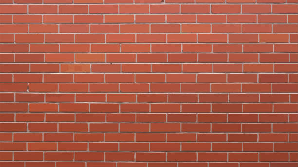 간단한 벽돌 벽 배경기술 - backgrounds red textured brick wall stock illustrations