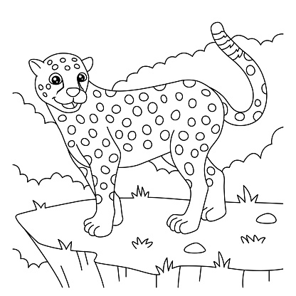 Cheetah Coloring Page for Kids