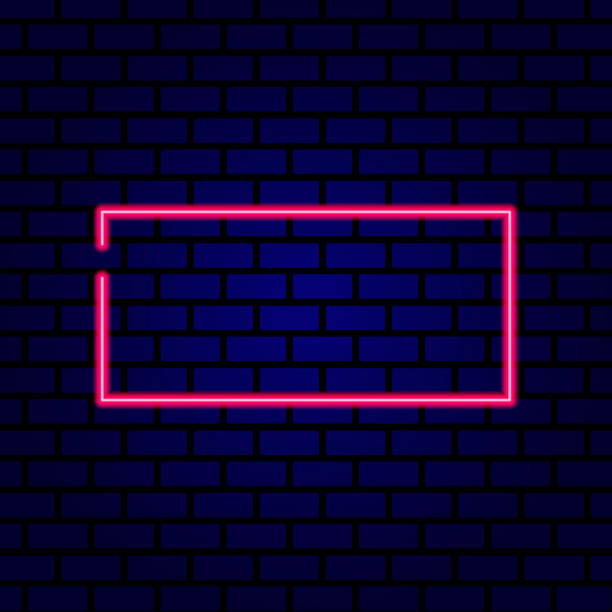 istock Neon signboard. Vintage frame. Retro neon lamp with Space for text. Vector illustration. 1359705046