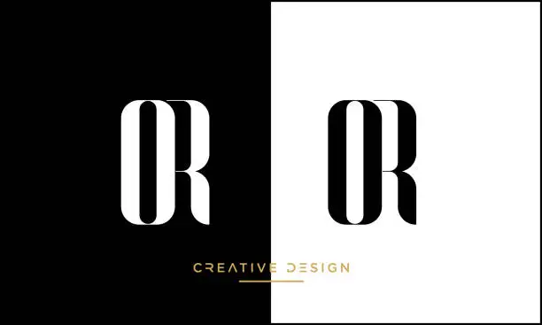 Vector illustration of OR or RO Abstract Letters Luxury Icon Logo Vector Template