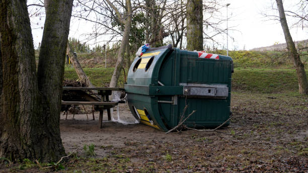 istock an inverted trash bin in a city park 1359708874