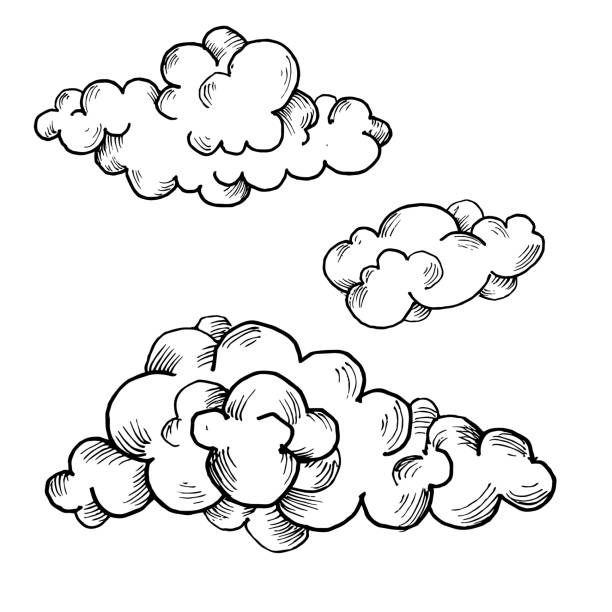 ilustraciones, imágenes clip art, dibujos animados e iconos de stock de desenho das nuvens - sea cloud cloudscape sky