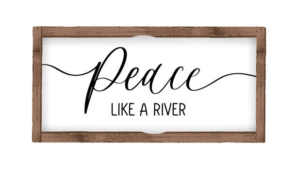 istock Peace like a river. Vector calligraphic inscription with smooth lines. Minimalistic hand lettering illustration. 1359712803