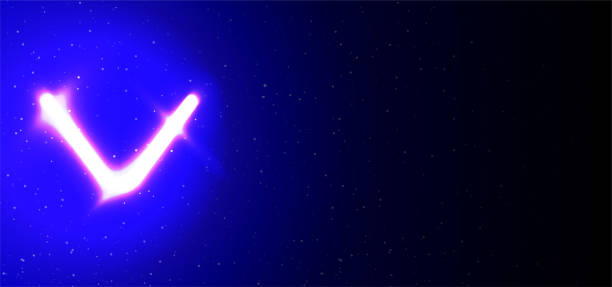 istock Super glow neon letter V in blue color. Realistic neon explosion. 1359715168