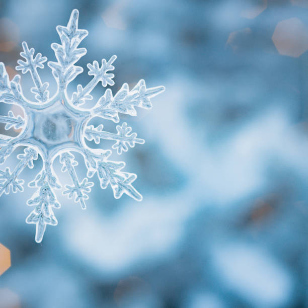 istock Winter snow background abstract bokeh. Snowflake Close-Up. Free space for text. 1359716853