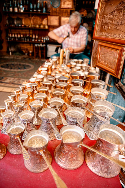 istock Making copper cezve for black Turkish coffee 1359722977