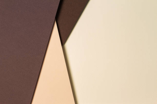 istock Abstract color papers geometry composition background with beige and brown tones 1359724337