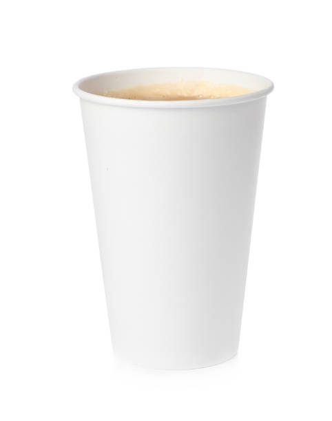 istock Hot coffee in takeaway paper cup isolated on white 1359734908