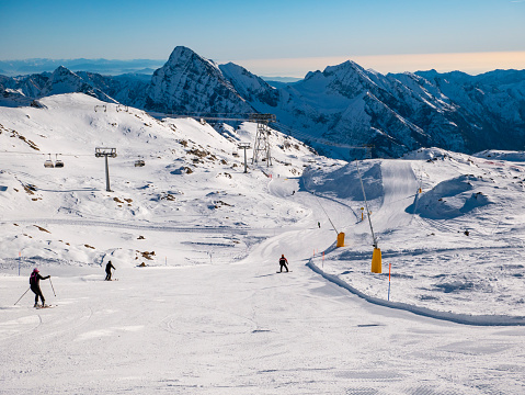 Ski slope in the alps of Gressoney