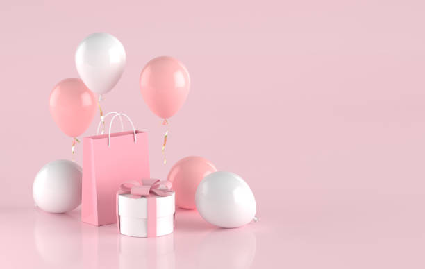 Festive pink background stock photo