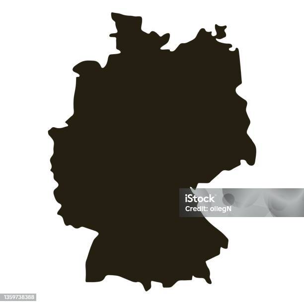 Germany Solid Color Map Map Of Germany Solid Black Map Vector Illustration Stock Illustration ...