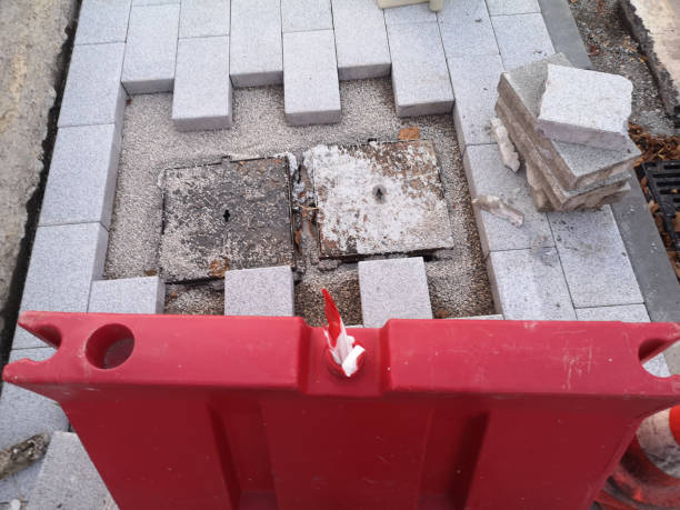 istock arrangement and paving with self-blocking road pavements 1359738455