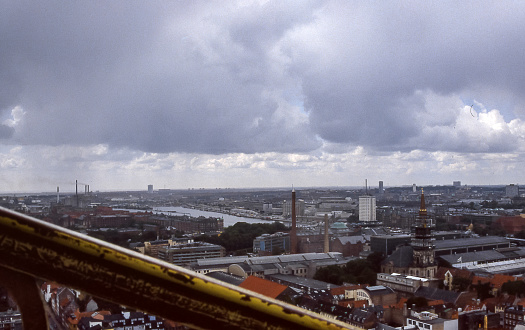 Copenhagen, Denmark - aug 4, 1987: Copenhagen panorama view from the top of the Vor Frelsers church bell tower