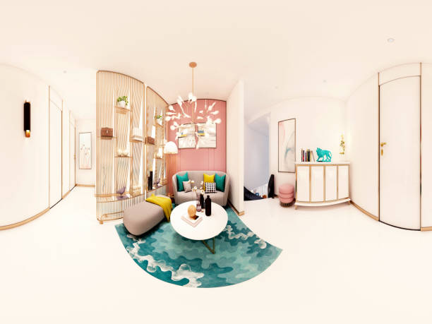istock 360 degrees home interior, living room. 3d render. 1359742932