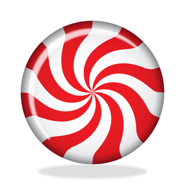 ilustrações de stock, clip art, desenhos animados e ícones de striped sugar candy. striped peppermint candy isolated on white background. vector illustration for new years day, sweet-stuff, winter holiday, dessert, new years event - peppermint