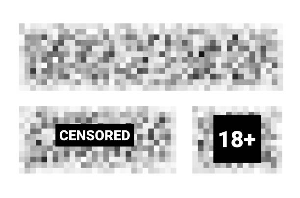 ilustraciones, imágenes clip art, dibujos animados e iconos de stock de barra de píxeles censurada. conjunto de fondo de censura gris borroso.  ilustración vectorial para foto, app o tv. - censorship