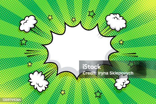 istock Halftone pop art background with speech bubble. Vector illustration. 1359749264