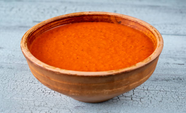 istock Creamy grilled red pepper soup 1359756908