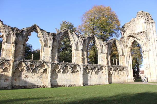 istock York St Marry's Abbey and Autumn 1359757092