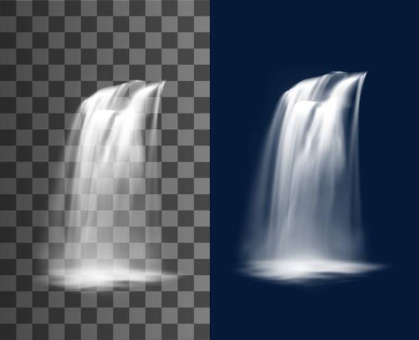 illustrazioni stock, clip art, cartoni animati e icone di tendenza di cascata a cascata, vettore più getti che cadono - stream river water spring