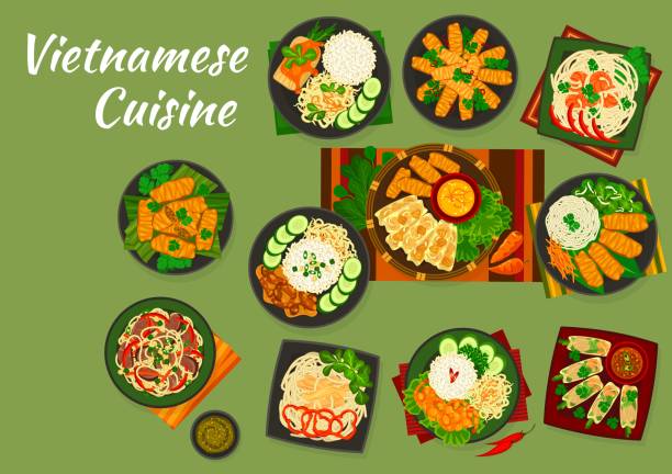 ベクターアジア料理のベトナム料理料理 - rolled up rice food vietnamese cuisine点のイラスト素材／クリップアート素材／マンガ素材／アイコン素材