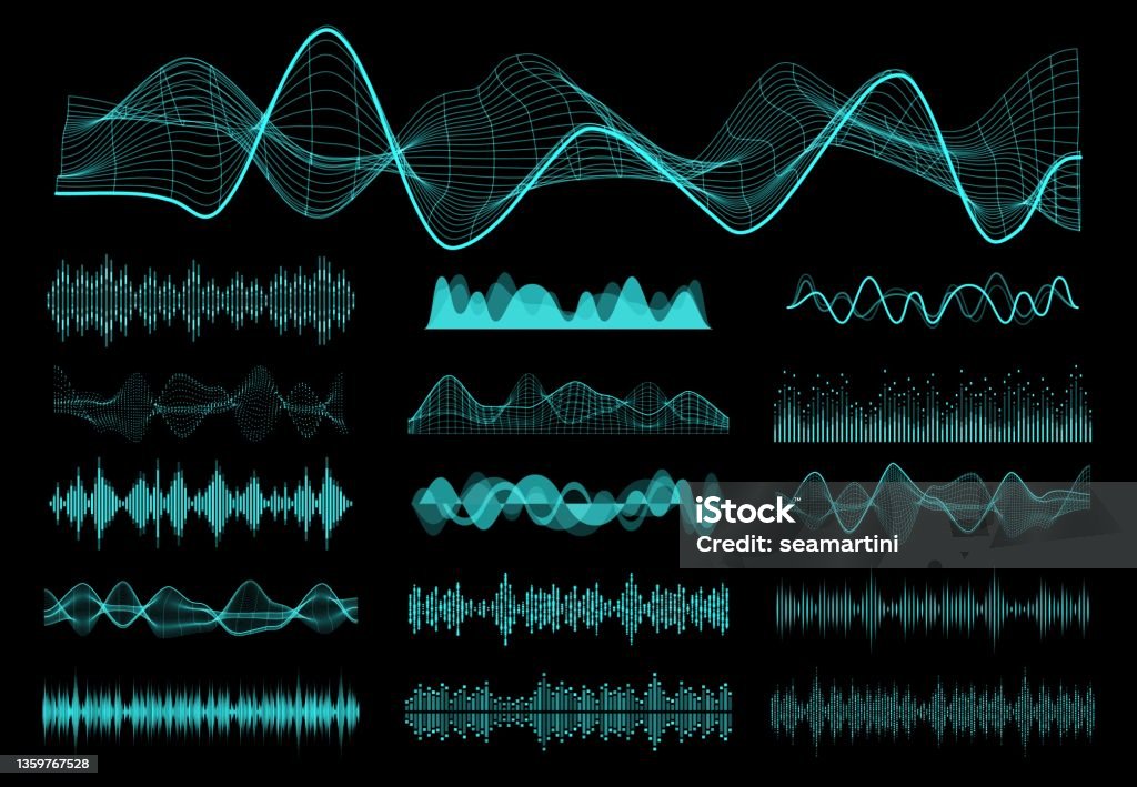 Zvuková frekvence HUD, vektorové vlny zvukového ekvalizéru - Bez autorských poplatků Zvukové vlnění vektorové obrázky Zvuková frekvence HUD, vektorové vlny zvukového ekvalizéru - Bez autorských poplatků Zvukové vlnění vektorové obrázky