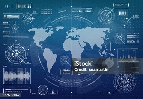 istock HUD military control interface with world map 1359768067