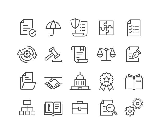 Compliance Icons - Classic Line Series Editable Stroke - Compliance - Line Icons legal ethics stock illustrations