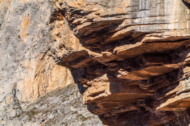 istock Layers of rocks on a sheer cliff 1359775601