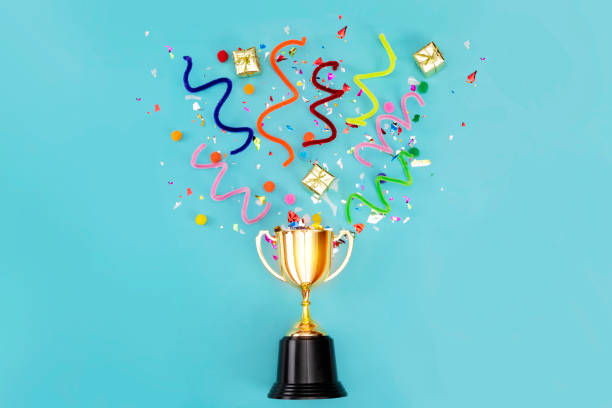 istock Celebrating the success that has happened, Gold trophy 1359777997