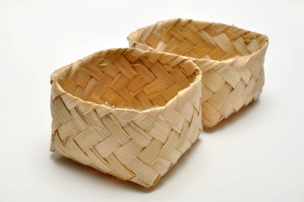 istock Traditional containers made of bamboo white background 1359779686