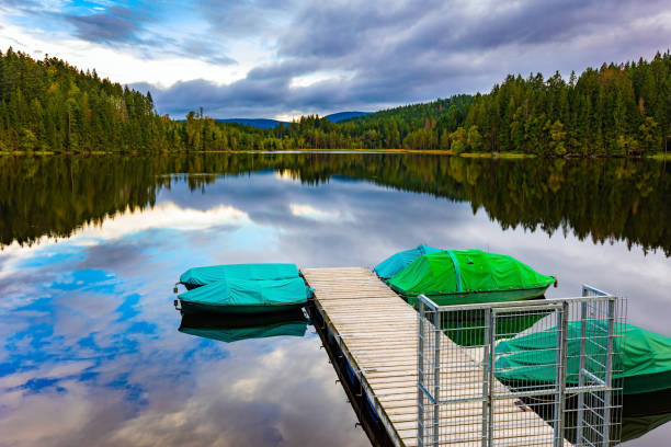 istock Boat dock and sheathed boats 1359789304