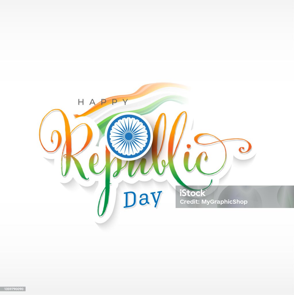 Happy Republic Day Celebration Greeting Background Stock ...